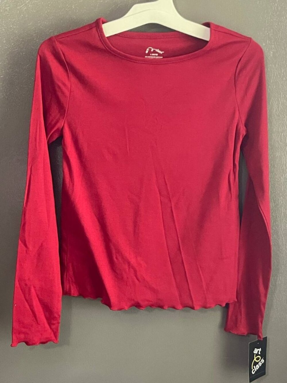 Girl's long sleeve rib knit Top L 10/12